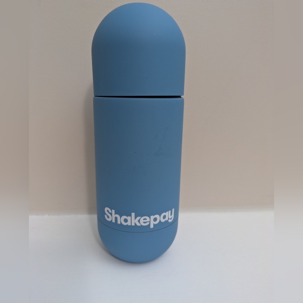 Shakepay x Asobu Puramic Orb Thermos 14 oz Blue Matte Insulated Bottle
